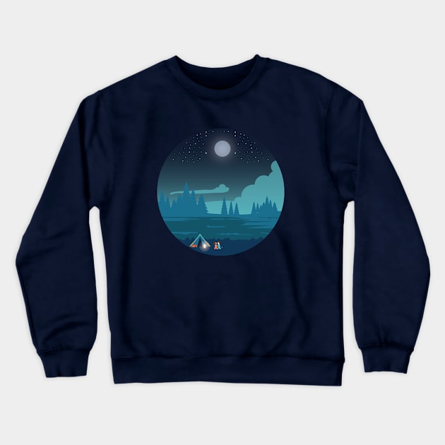 over the midnight moon Crewneck Sweatshirt by naandraining